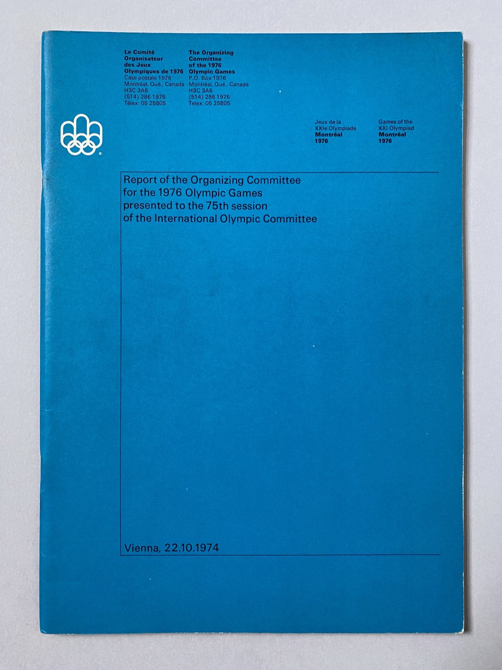 Report of the Organizing Committee (October 1974)