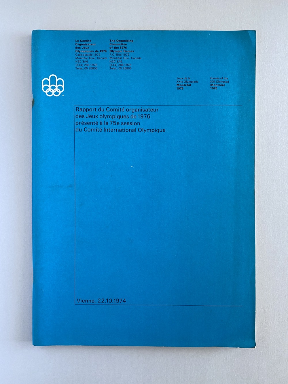 Report of the Organizing Committee (October 1974)