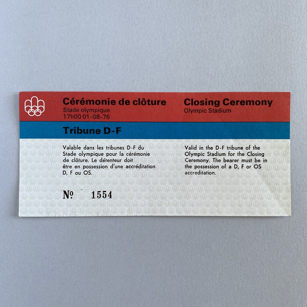 Closing ceremony tribune ticket
